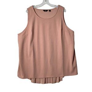 G By Giuliana Pink Sleeveless Layered Blouse Women Size 2X Pleated Back Business